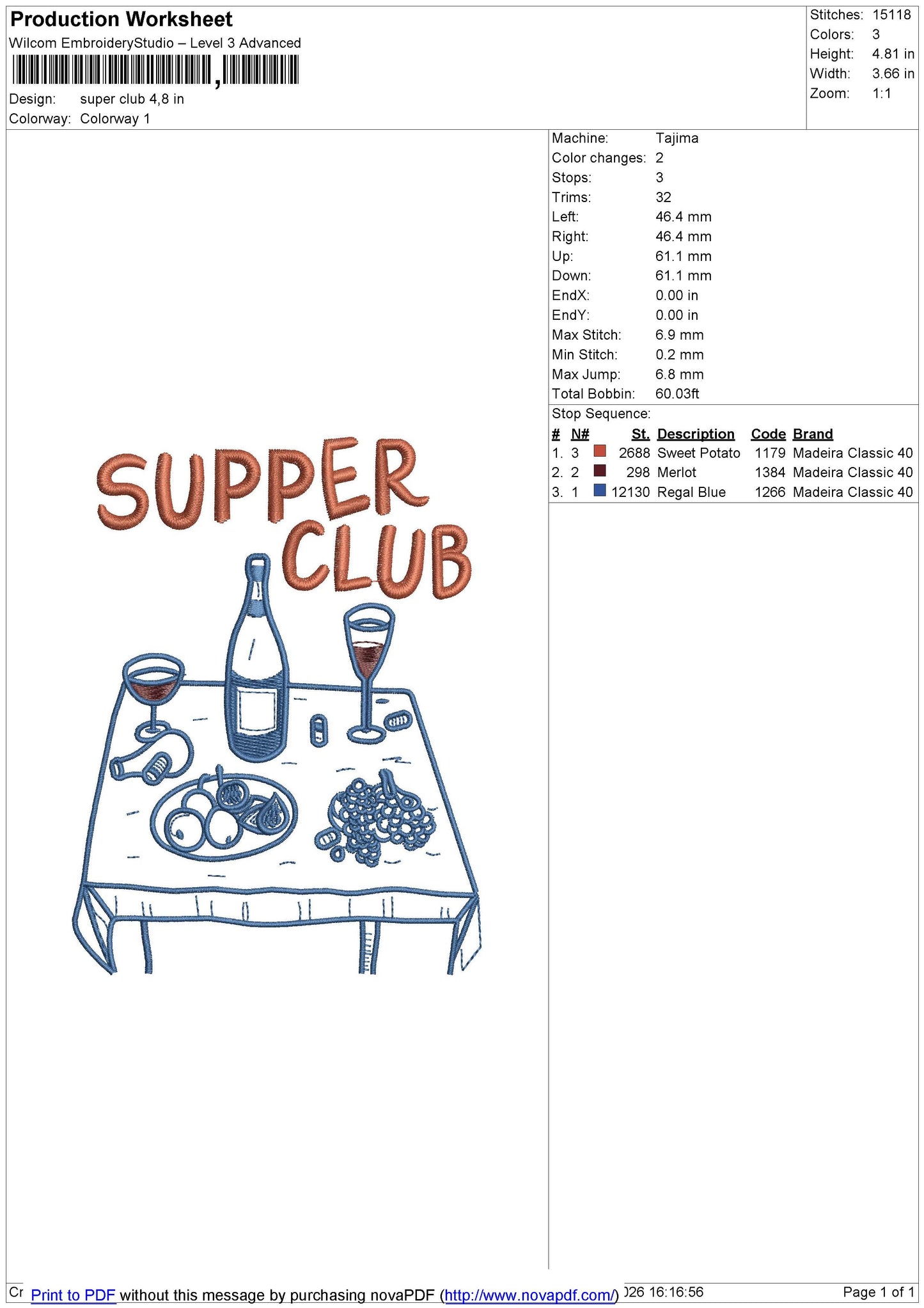 Super club Embroidery Machine Design File 6 sizes