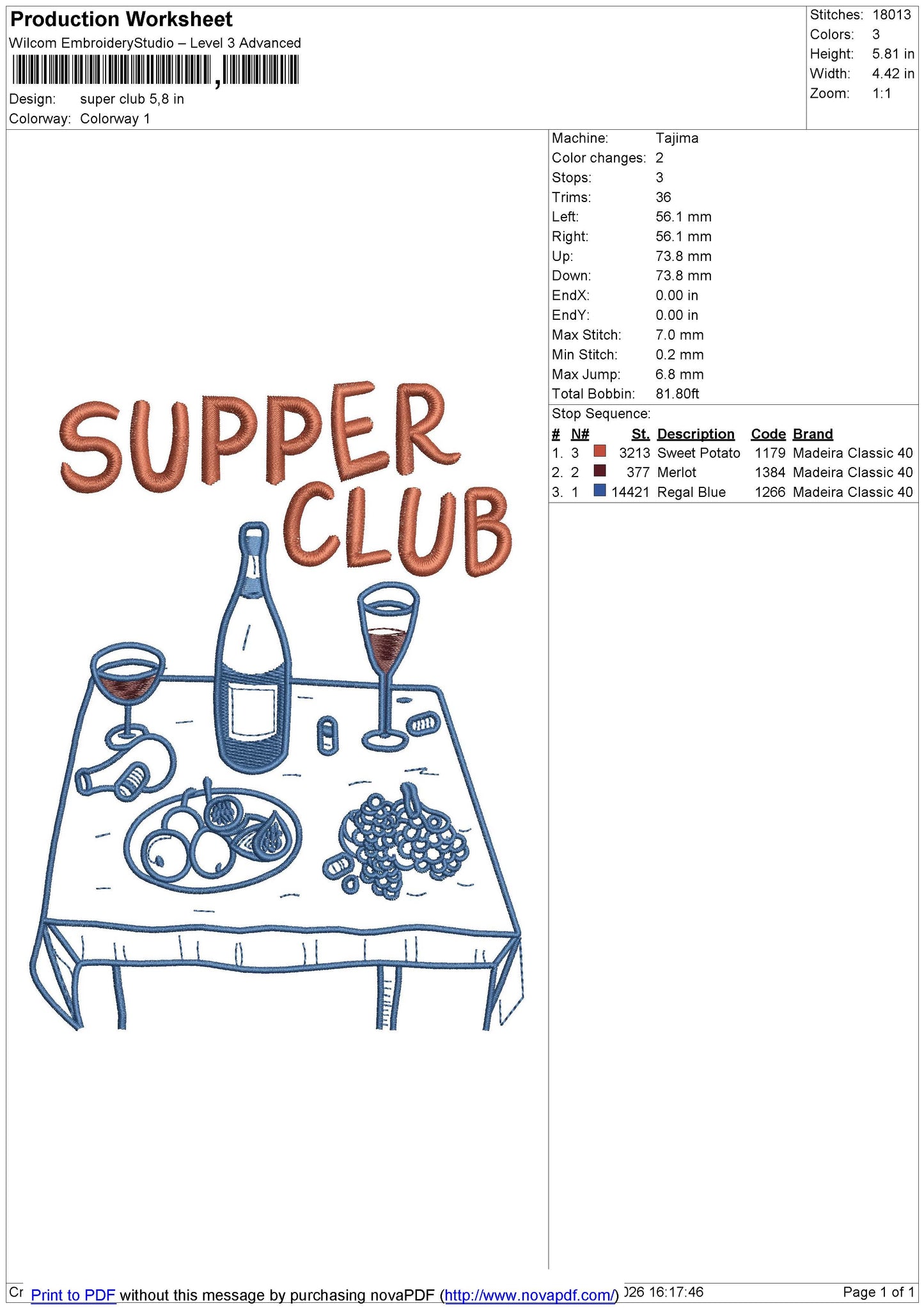 Super club Embroidery Machine Design File 6 sizes