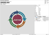 Sustain Embroidery File 6 size
