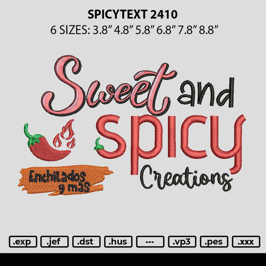 Spicytext 2410 Embroidery File 6 sizes