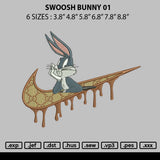 Swoosh Bunny Melt 01 Embroidery File 6 sizes