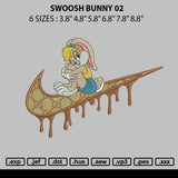 Swoosh Bunny Melt 02 Embroidery File 6 sizes