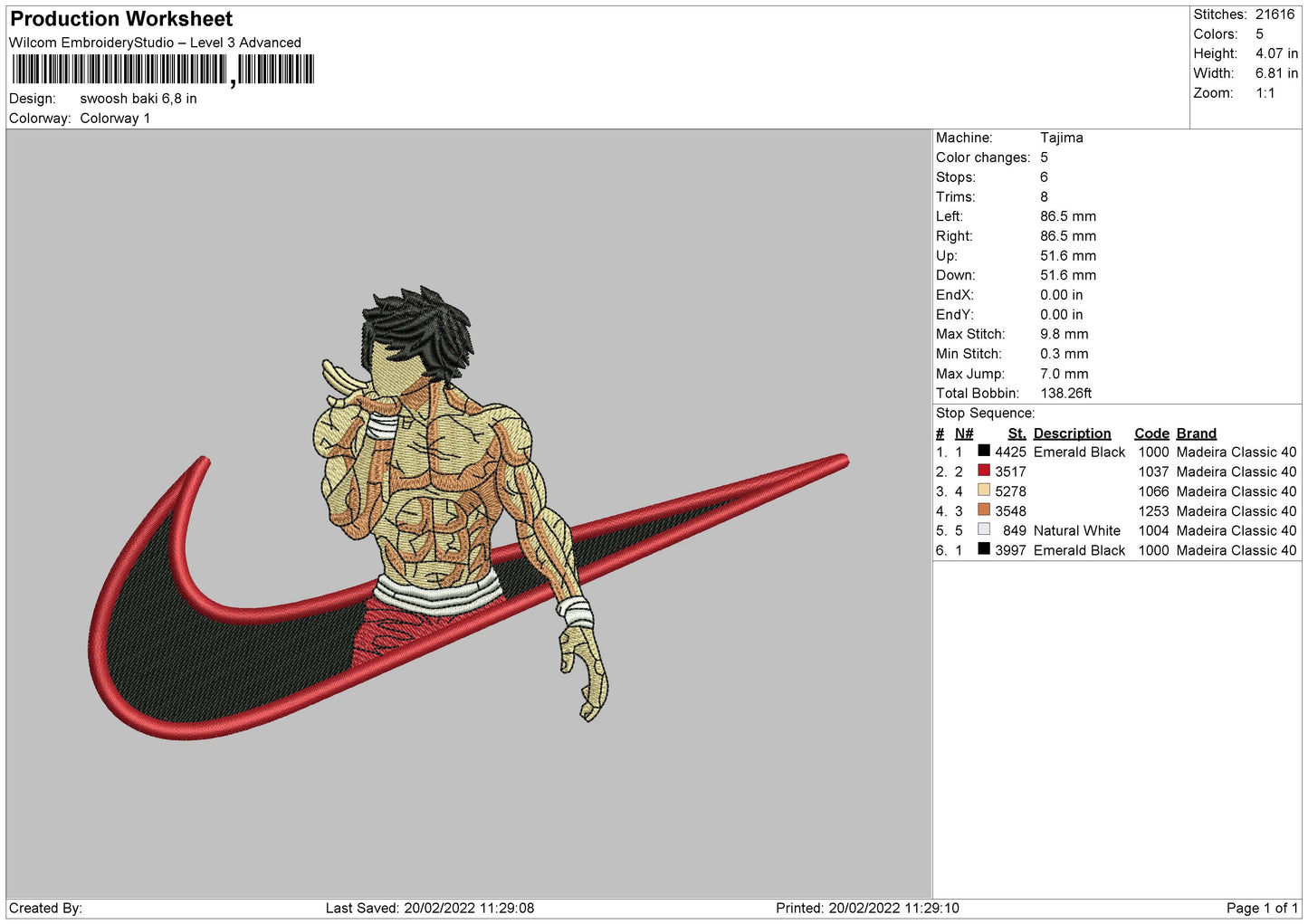 Swoosh Baki Embroidery
