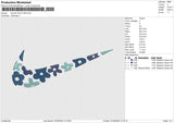 Swoosh Floral 7425 Embroidery File 6 size