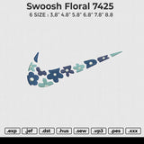 Swoosh Floral 7425 Embroidery File 6 size