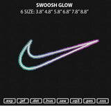 Swoosh Glow Embroidery File 6 sizes