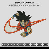 Swoosh Goku 25 Embroidery File 6 sizes
