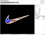 Swoosh Puerto Rican Flag Embroidery