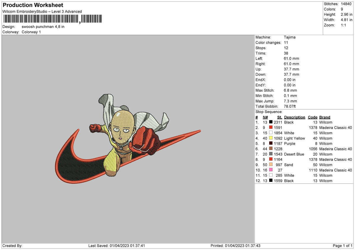 Swoosh Punchman Embroidery