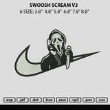Swoosh Scream v3 Embroidery File 6 sizes