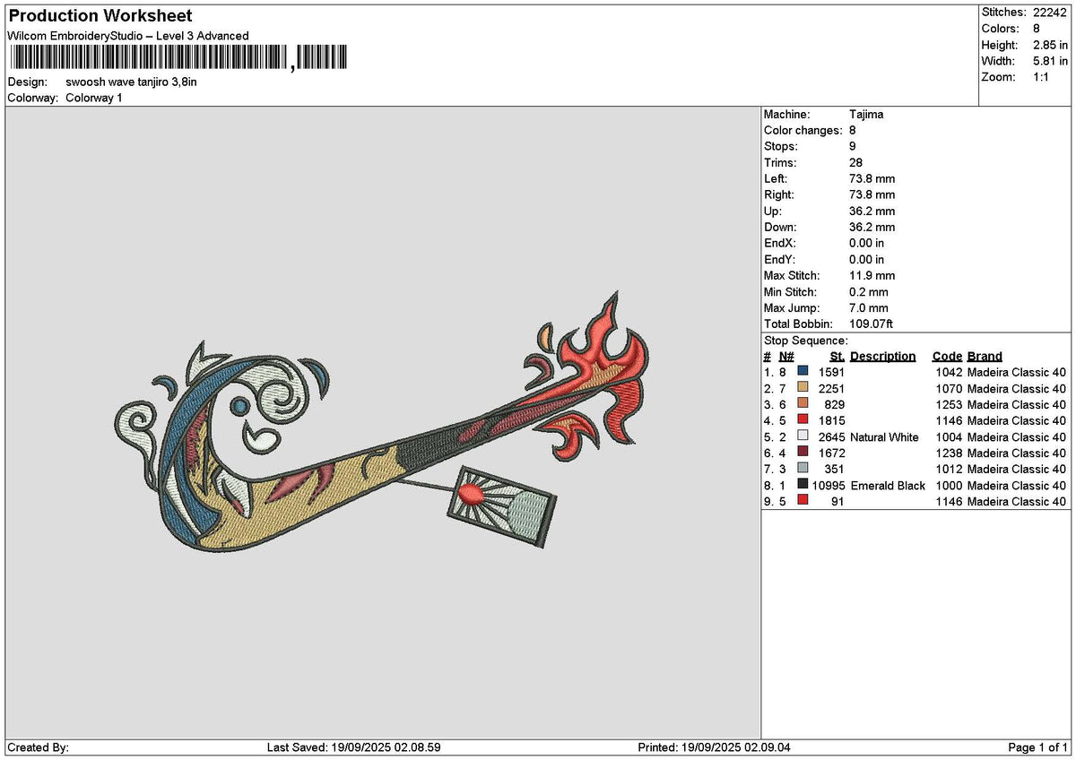 Swoosh Tanjiro1909 Embroidery File 6 sizes