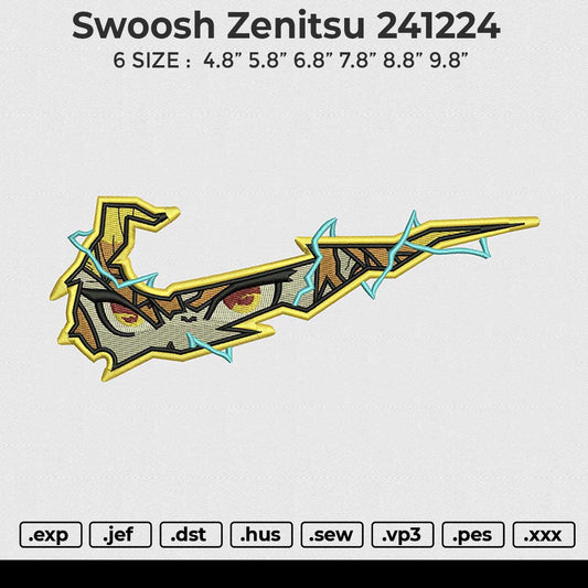 Swoosh Zenitsu 241224 Embroidery File 6 size