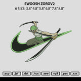 Swoosh Zorov2 Embroidery File 6 sizes