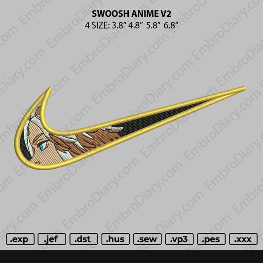 Swoosh Anime V2  Embroidery