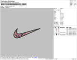 Swoosh Pink Stitch 02 Embroidery