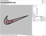 Swoosh Pink Stitch 02 Embroidery