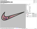 Swoosh Pink Stitch 02 Embroidery