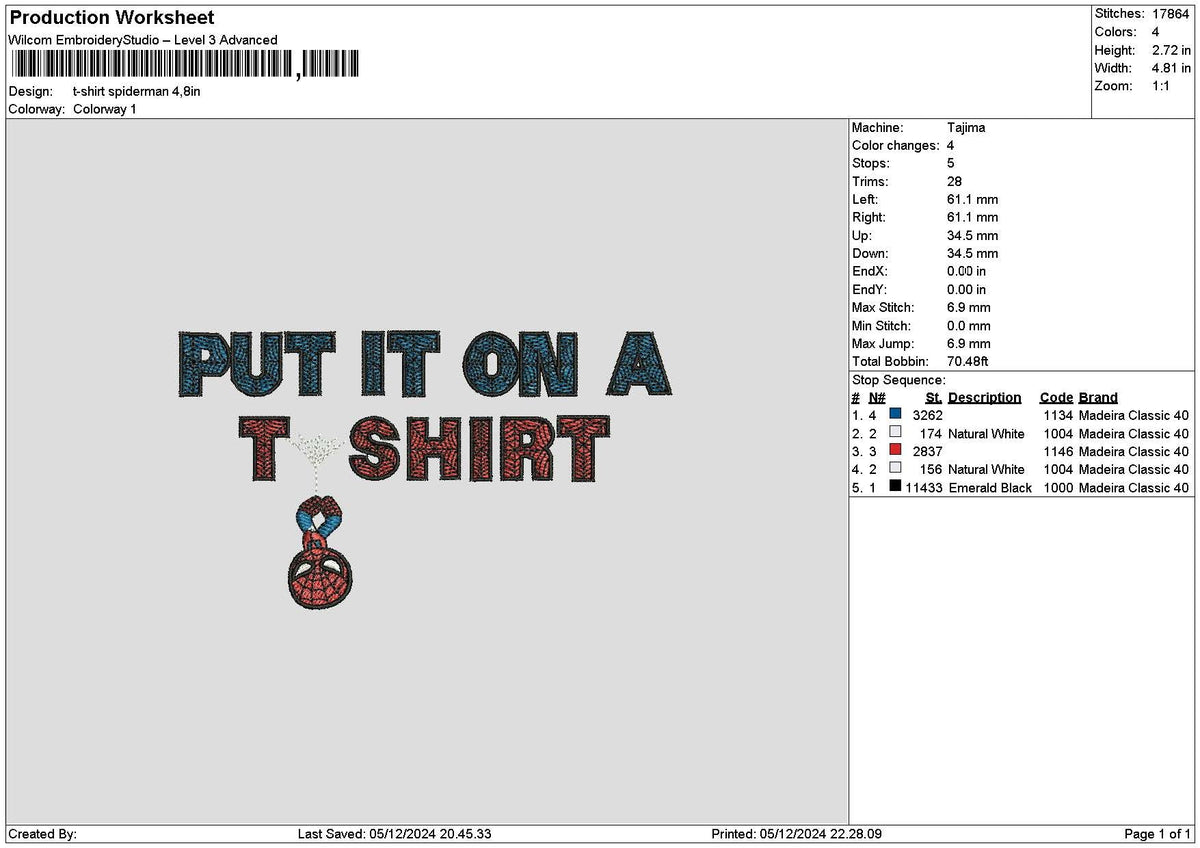 Shirttext 01 Embroidery File 6 sizes