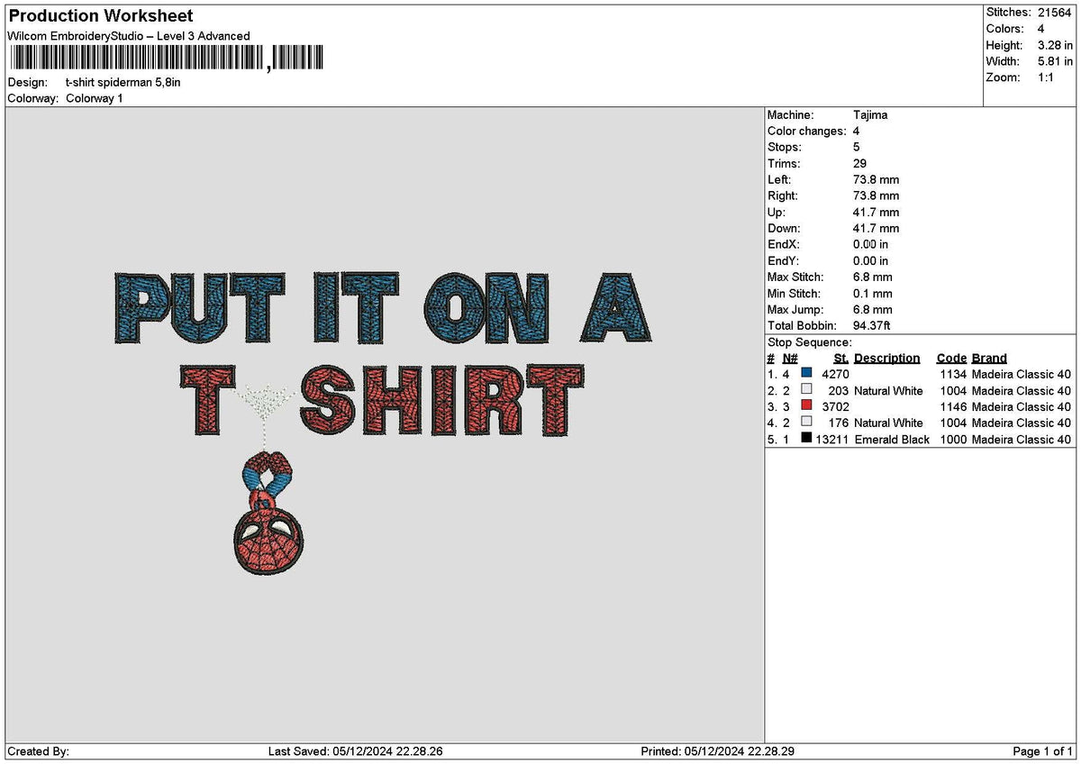 Shirttext 01 Embroidery File 6 sizes