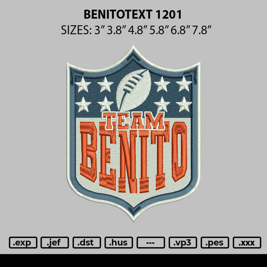 Benitotext 1201 Embroidery File 6 sizes