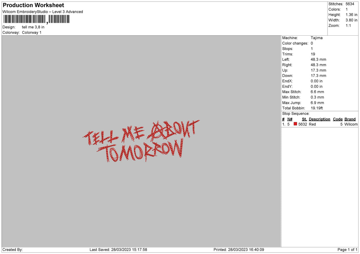 Tell Me Text Embroidery