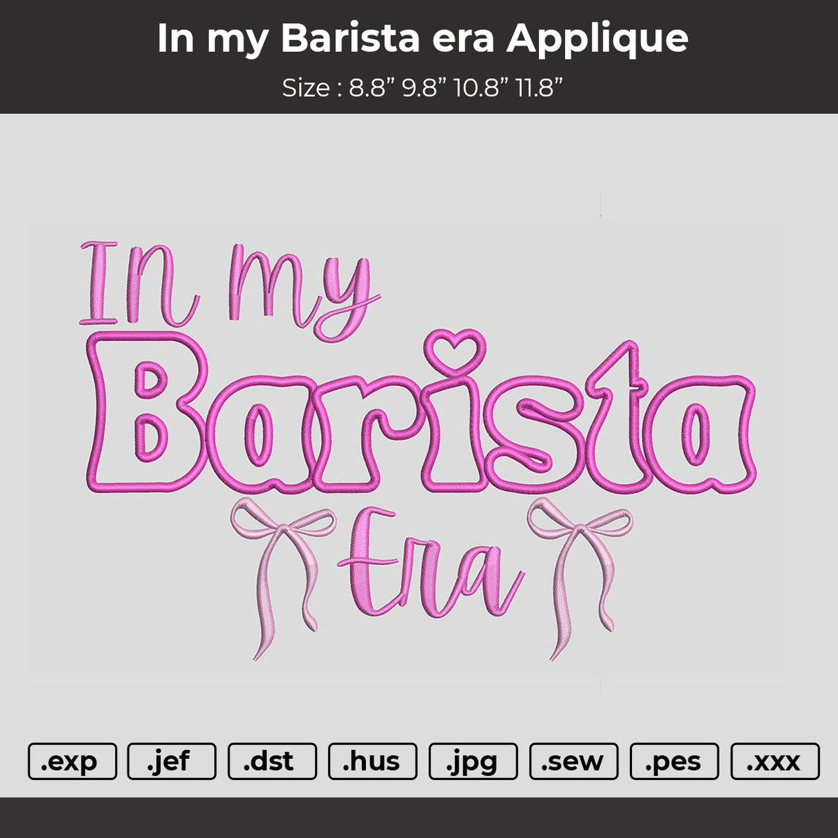 in my Barista Era Applique Embroidery File
