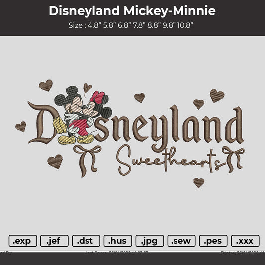 Disneyland Mickey - Minnie Embroidery File 6 size
