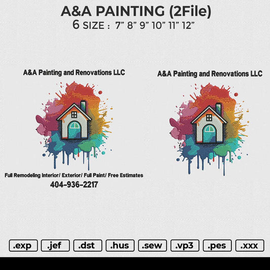 A&A PAINTING (2file) Embroidery File 6 size