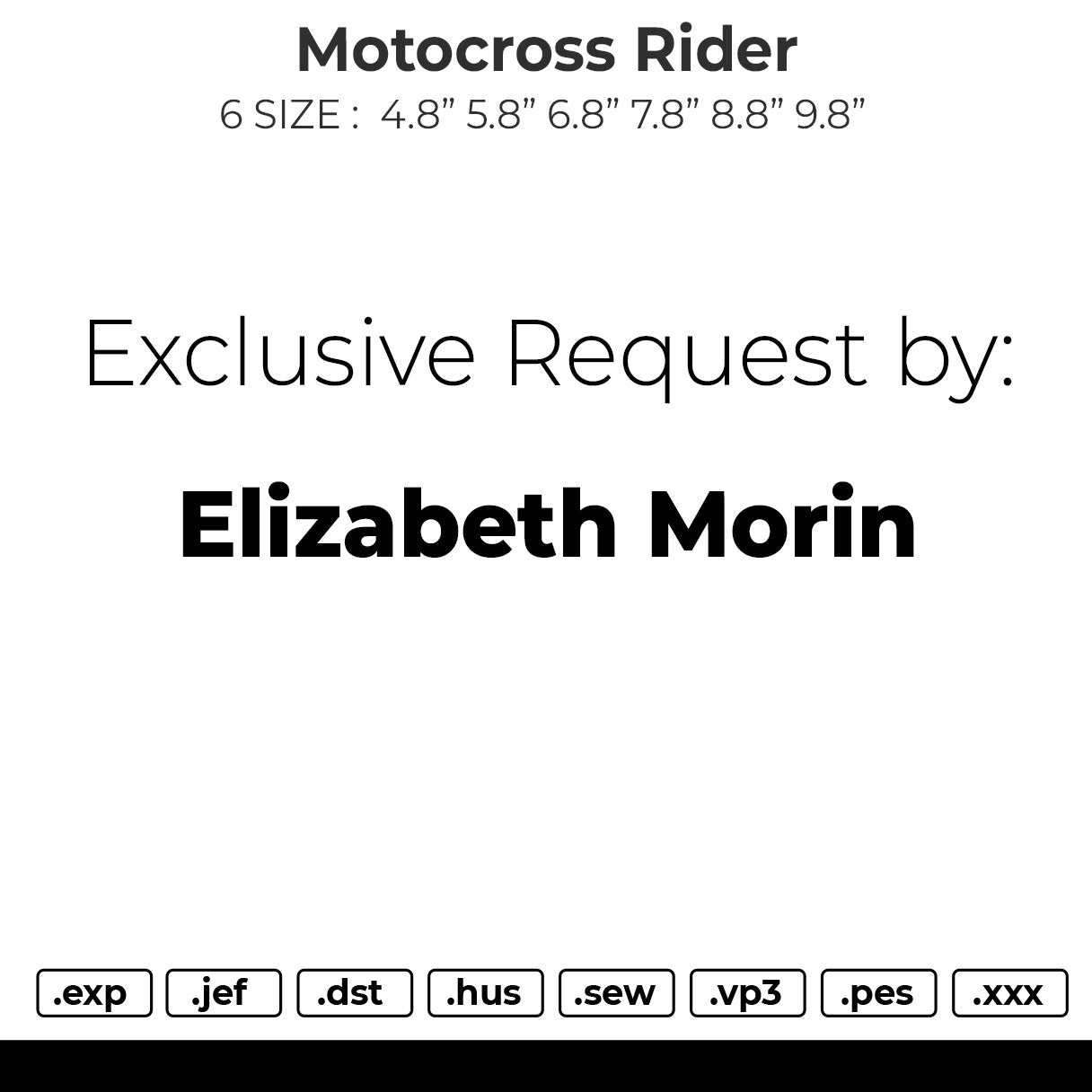 Motocross Rider Embroidery File 6 size