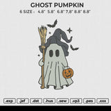 GHOST PUMPKIN Embroidery File 6 size