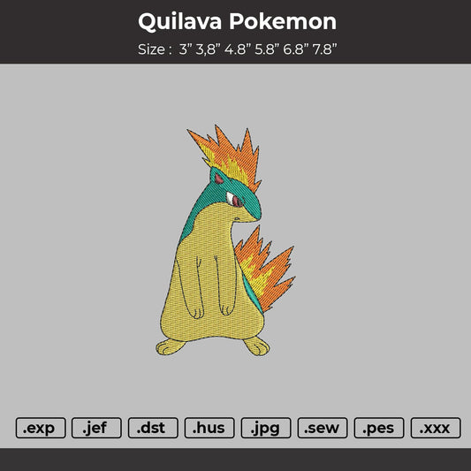 Quilava Pokemon Embroidery File