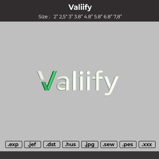 Valiify logo embroidery files