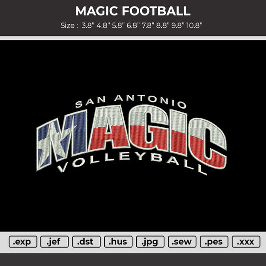 Magic FOOTBALL  Embroidery File 6 sizes