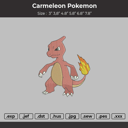 Carmeleon Pokemon Embroidery File
