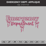 EMERGENCY DEPTARTMENT APPLIQUE  Embroidery Design File