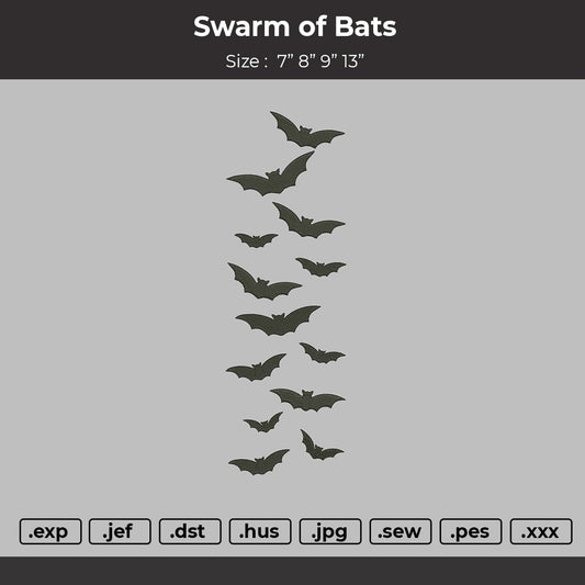 Swarm of bats Embroidery File