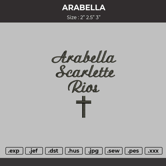 Arabelatext Embroidery File 6 sizes