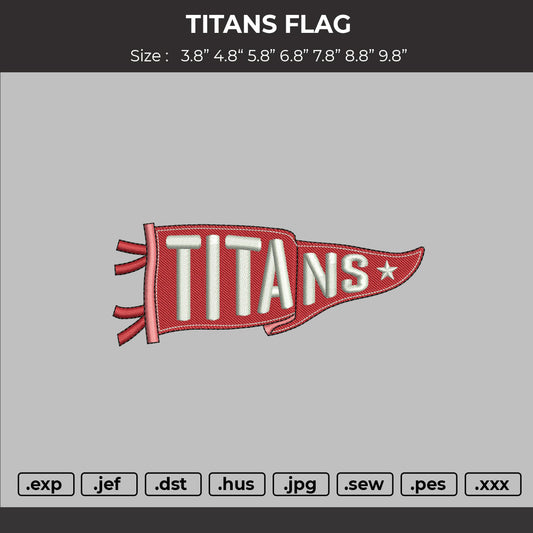 Titans Flag Embroidery File Design