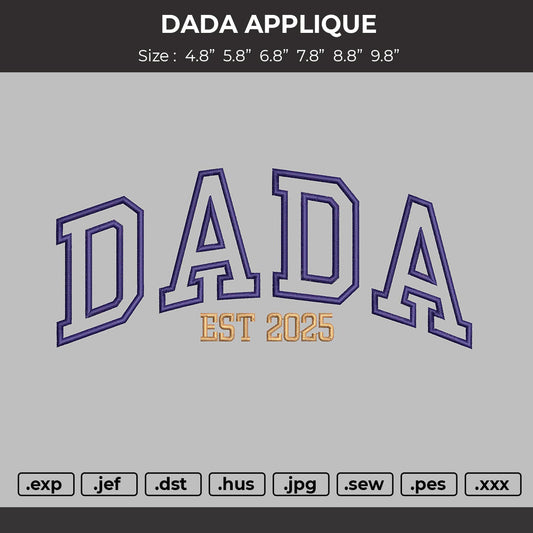 DADA 2025 App Embroidery File 6 sizes
