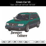 Green Car 2405 Embroidery File 6 sizes