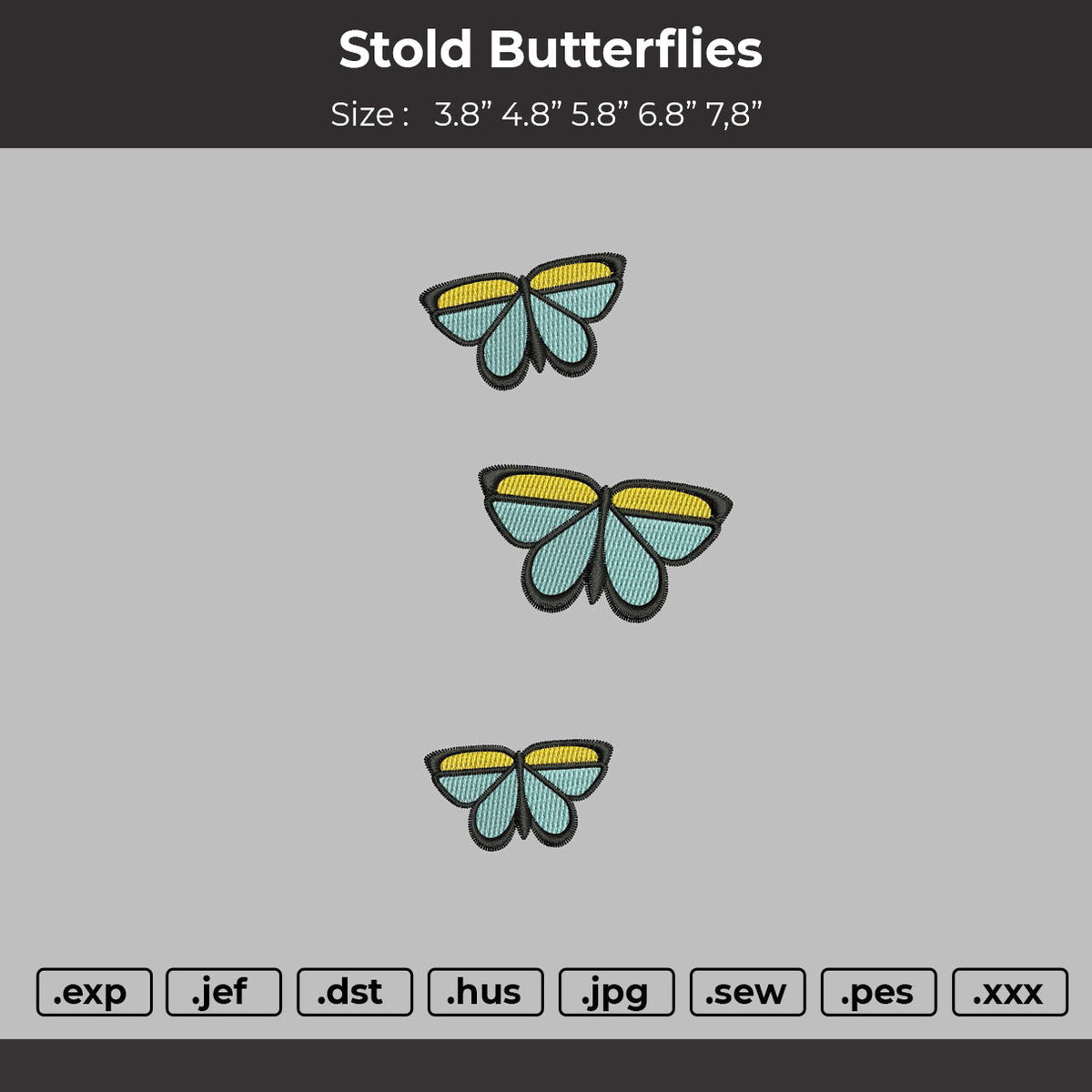 Stold Butterflies Embroidery File