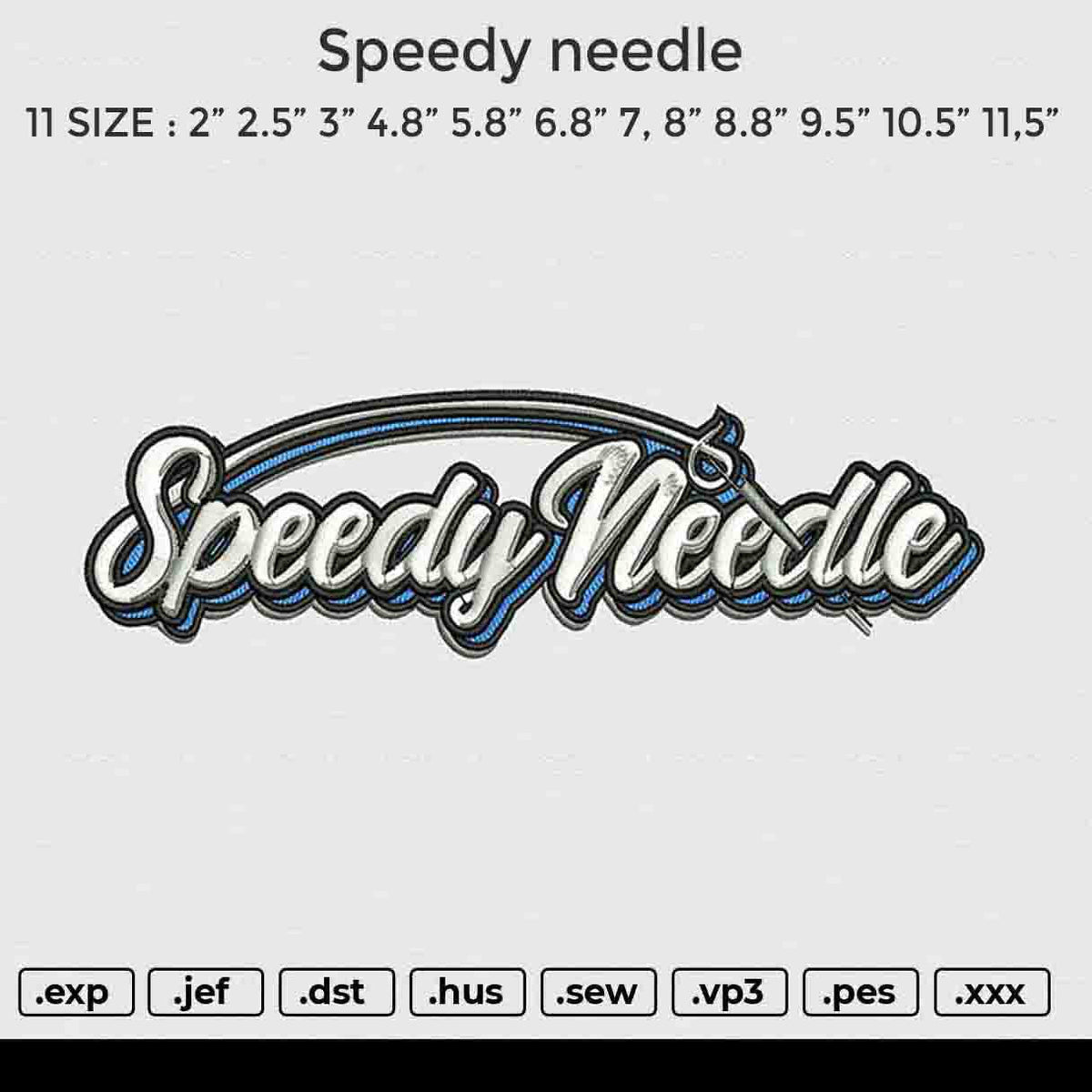 Speedy Needle Embroidery File 6 size