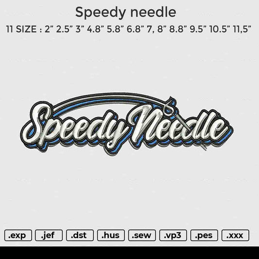 Speedy Needle Embroidery File 6 size