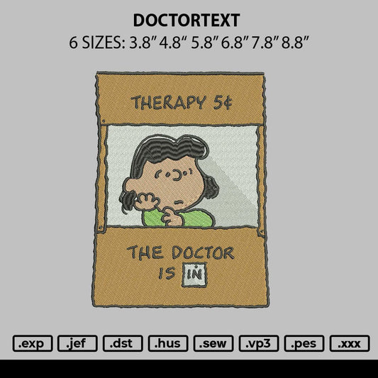 Doctortext Embroidery File 6 sizes