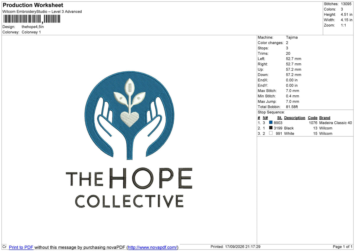 Thehope Embroidery File 6 size