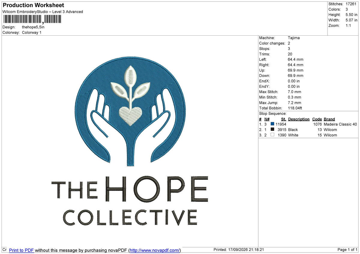 Thehope Embroidery File 6 size