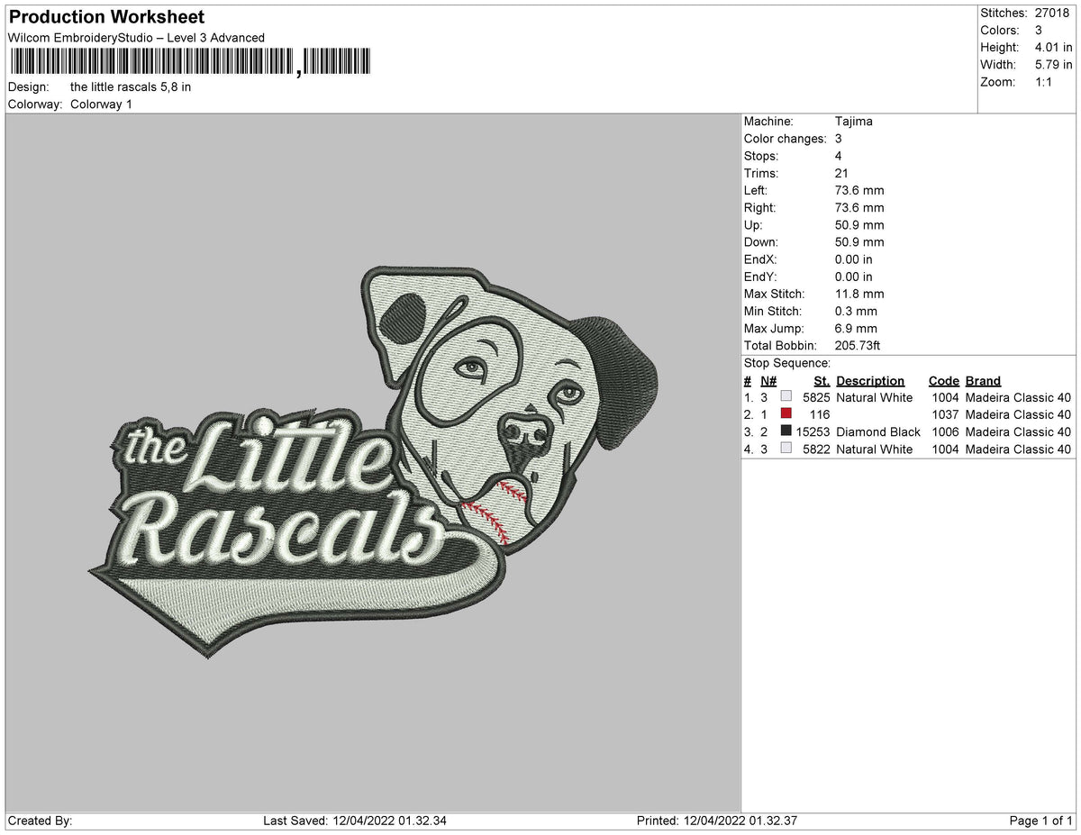The Little Rascals Embroidery