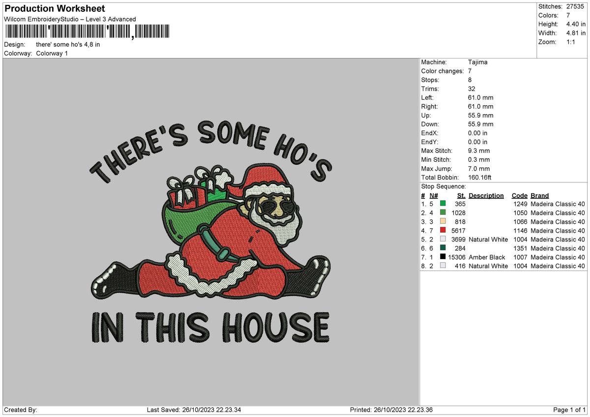 House Hos Embroidery File 6 sizes