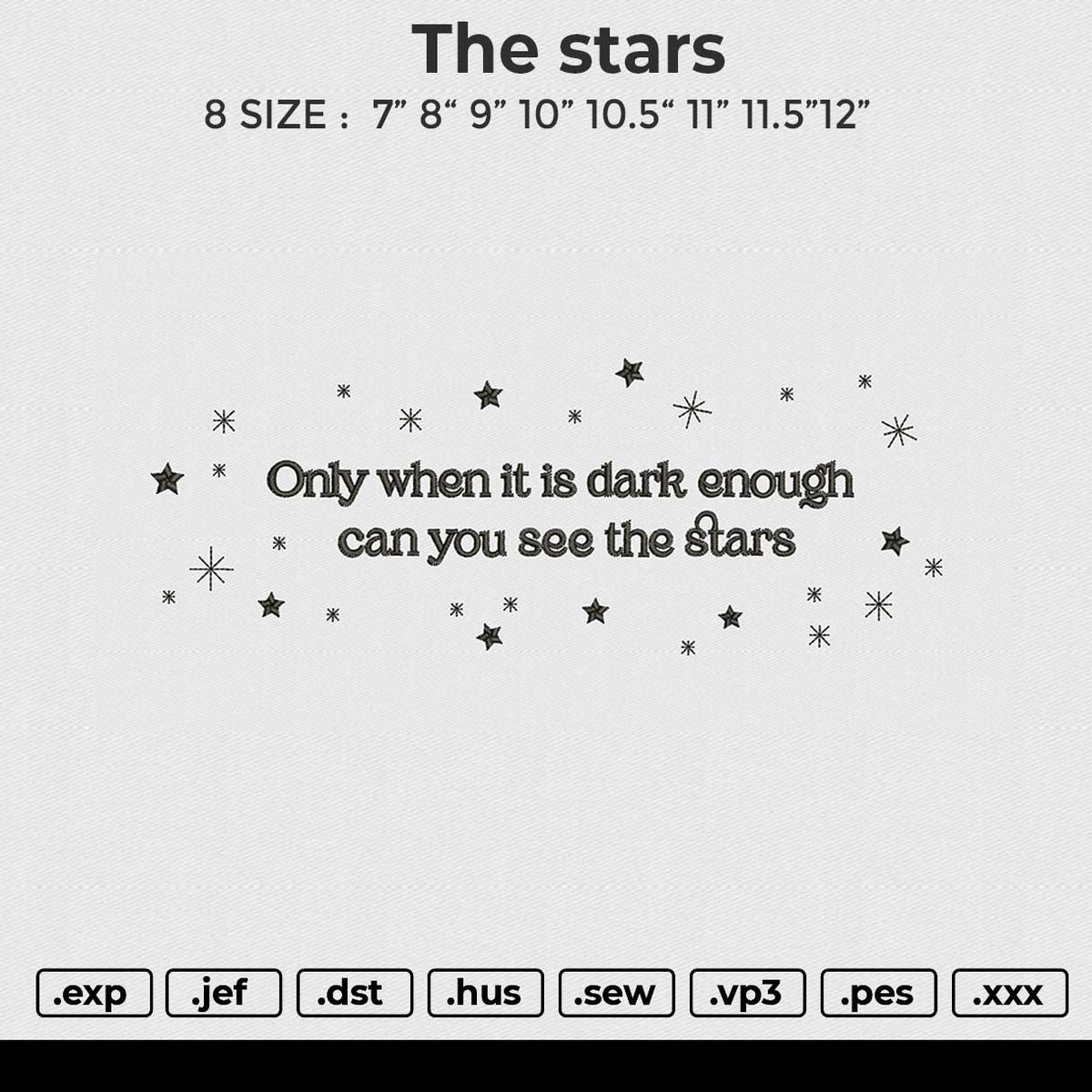 The stars Embroidery File 6 sizes