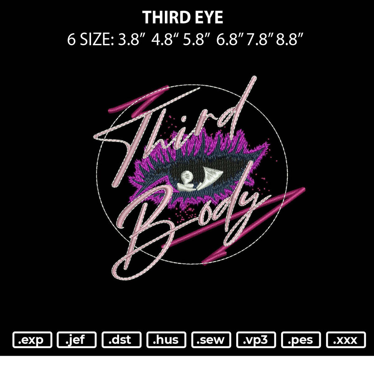 Thrid Eye Embroidery File 6 sizes